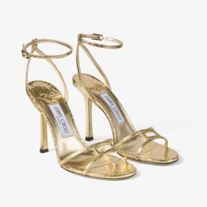 JIMMY CHOO LATTE NAPPA LEATHER SANDAL